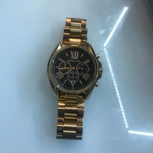 Michael kors black and gold watch, unisex