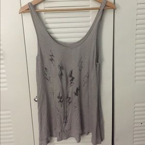 Lightning bolt gray tank top