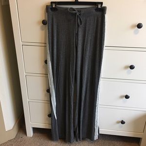 Aerie soft flare pants with lace detail.