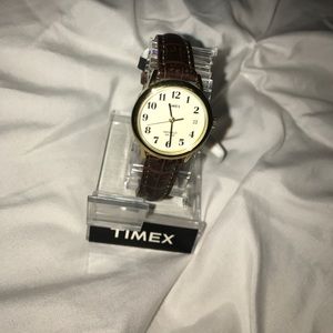 Timex watch leather band gold Timex watch leather band gold