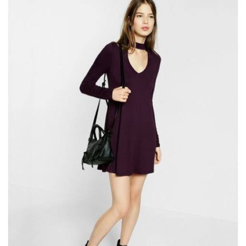 Cut Out Trapeze Choker Dress