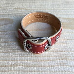 Coach leather buckle bracelet