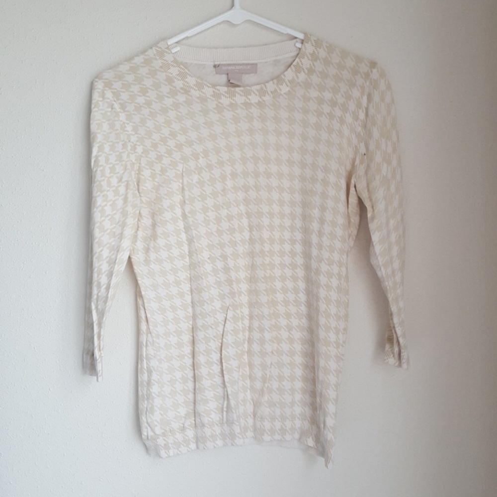 Tan Houndstooth Tee