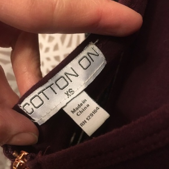 Cotton On Burgundy Mesh Cutout Bodysuit - Picture 4 of 4