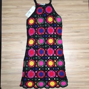New H&M Coachella crochet flower dress size 6