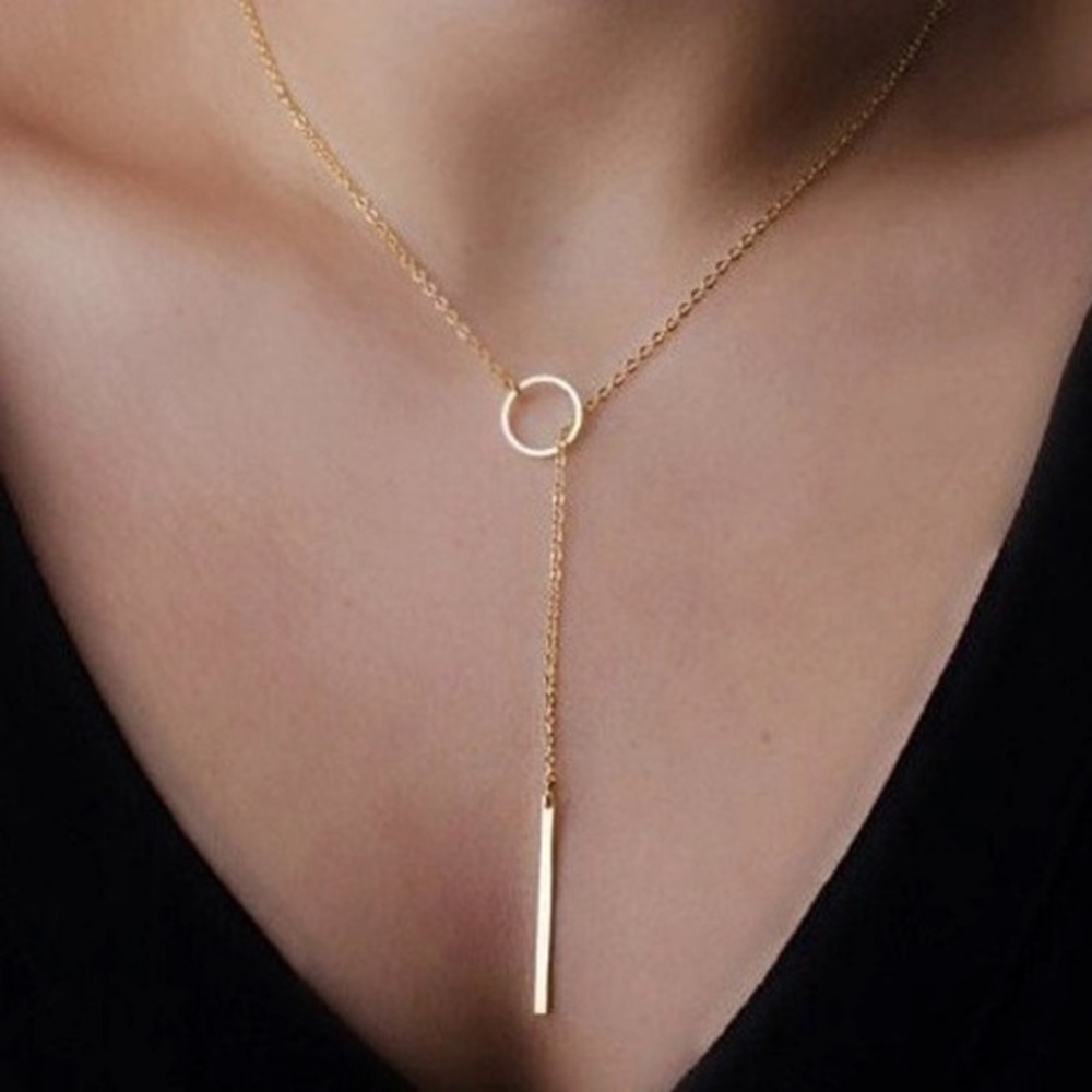 Gorgeous gold lariat necklace