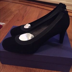 Stuart Weitzman Black Suede Platform Pump Heels