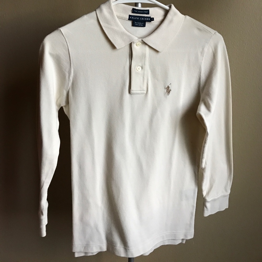 Ralph Lauren 3/4 Sleeve Cream Polo