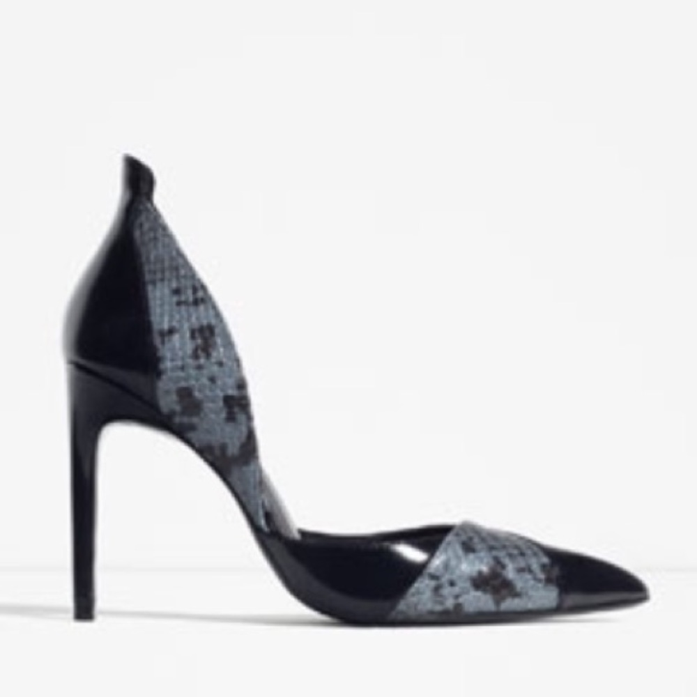 Zara - Contract print high heels, Size 38 EUR