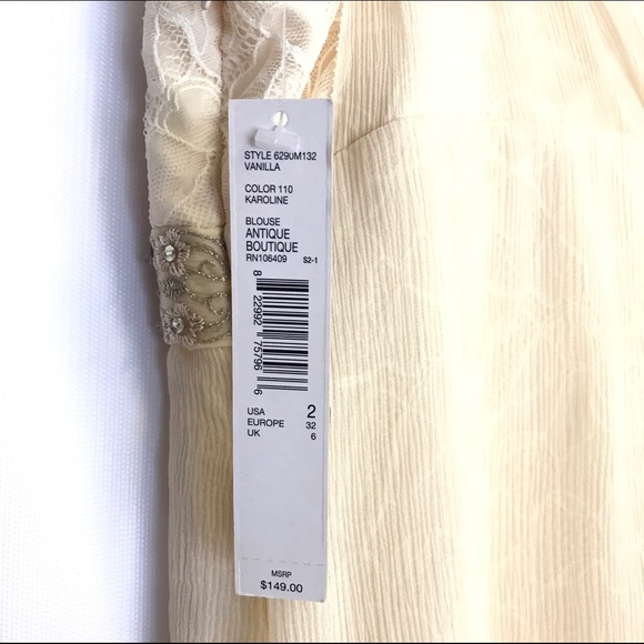 Antonio Melani Top 2 New Date Holiday Ivory Lace - Picture 6 of 7