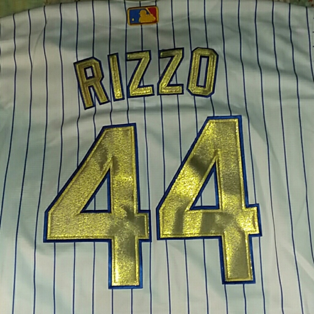 CUBS W.S. Champion GOLD Rizzo Jersey.