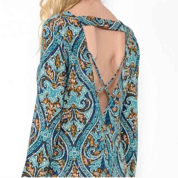 FLASH SALE!! NWT✨Baroque Print Long Sleeve Dress  - Picture 3 of 4