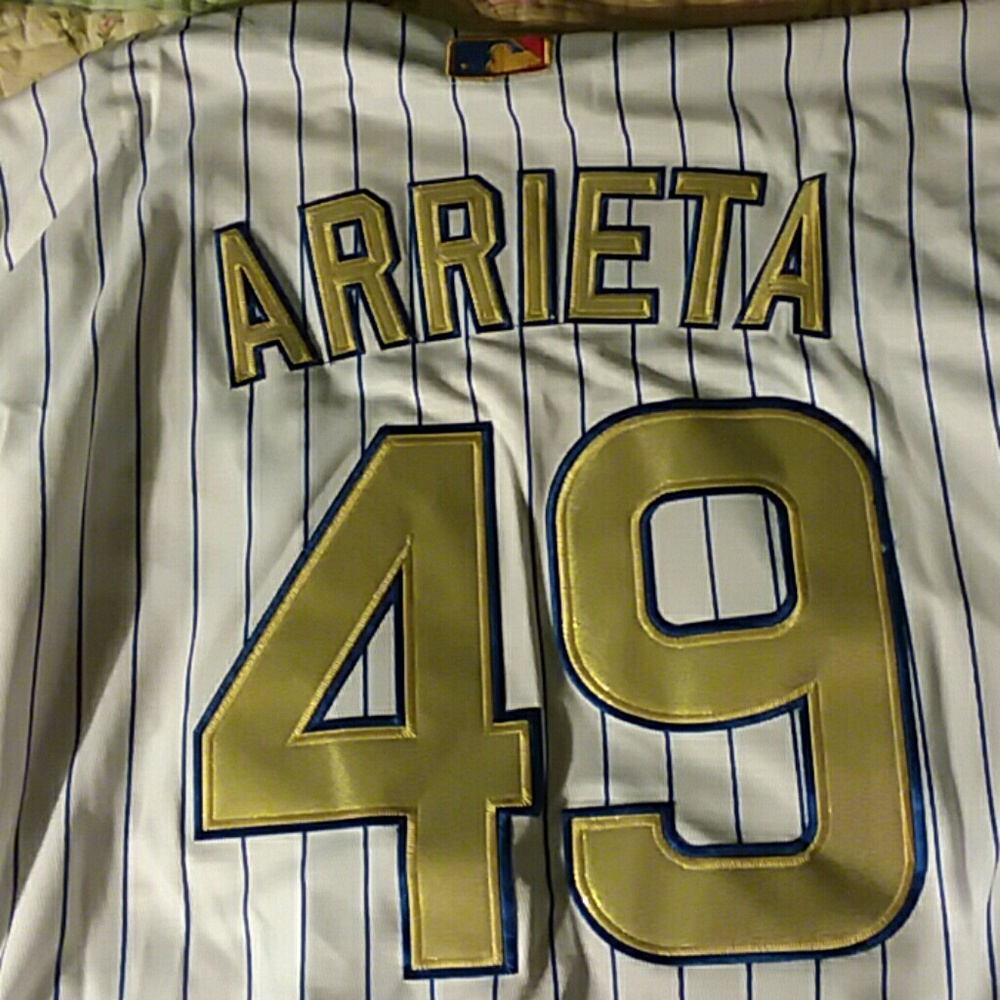 CUBS W.S. Champions GOLD Jake Arrieta Jersey!