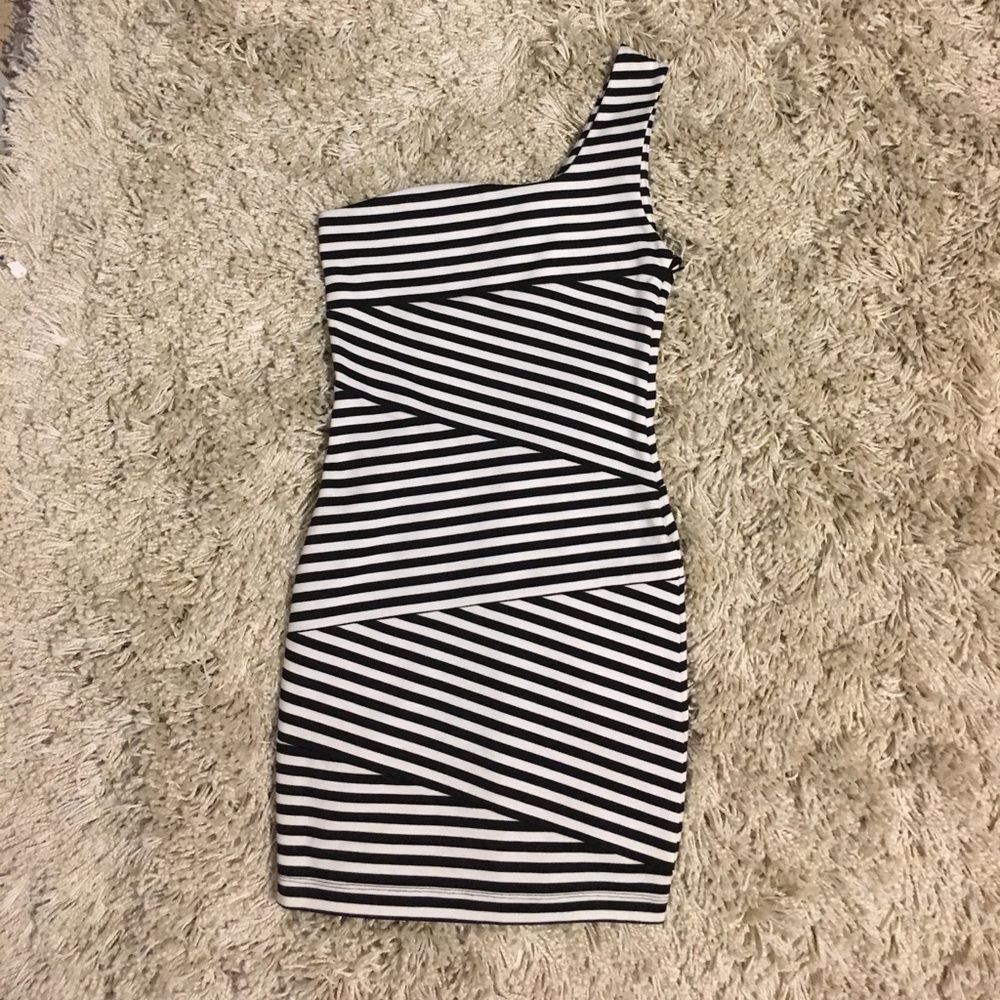 One Shoulder Striped Forever 21 Dress