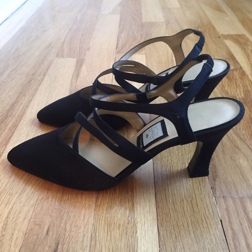 Nina satin black heels