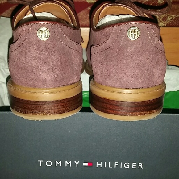 *SOLD* Tommy Hilfiger Dark Red Suede Shoes - Picture 3 of 5
