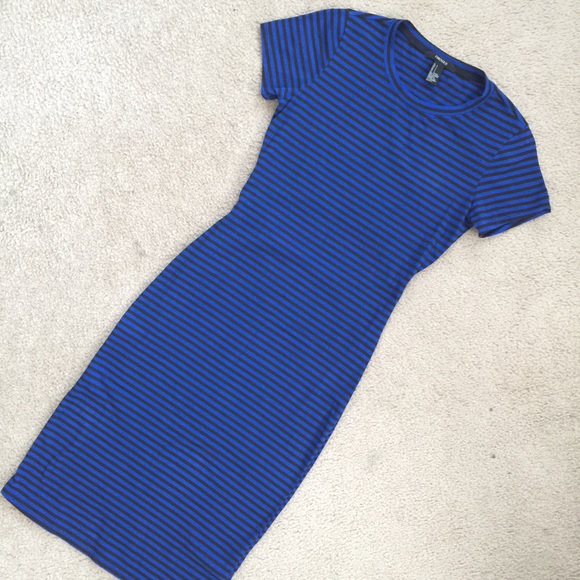 Forever 21 Dresses & Skirts - Forever 21 open back striped midi tee shirt dress