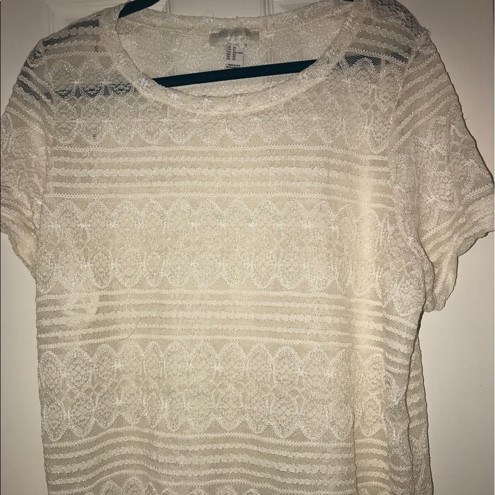 Cream colored lace top from Forever 21+