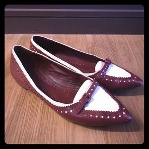 Tory Burch flats (burgundy & cream)