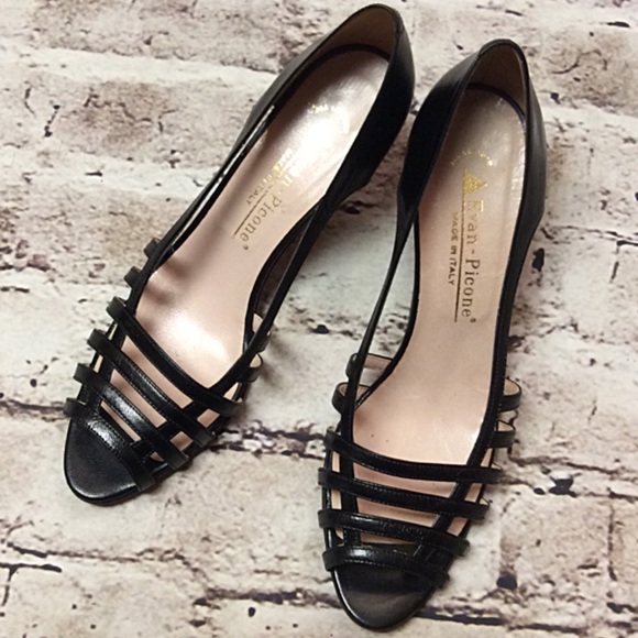 Evan Picone Shoes - 8.5 EVAN PICONE LEATHER CAGED PEEP TOE PUMPS/SHOES