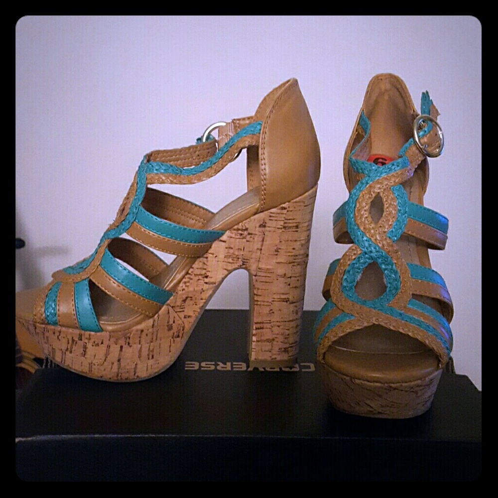 BCBG Cork Wedges
