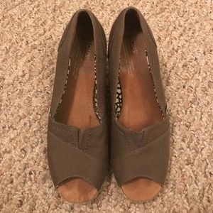 Toms Peep-Toe Espadrilles Wedges