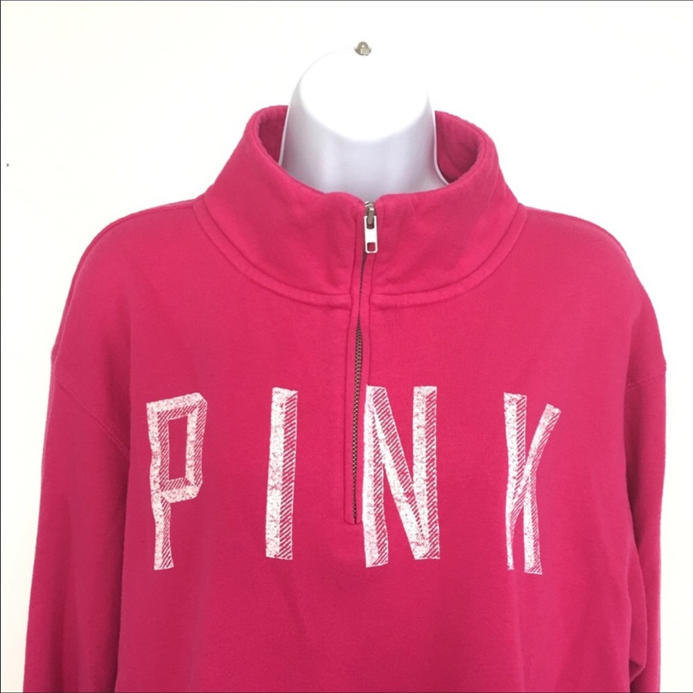 Pink Victoria's Secret Medium Hoodie Half Zip
