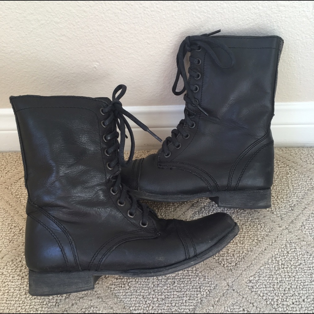 Black Leather Steve Madden Boots