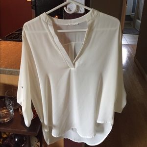 Lush: cream blouse