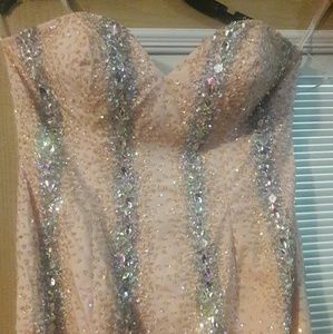 Beautiful dress ,peach, by Terrani Couture.