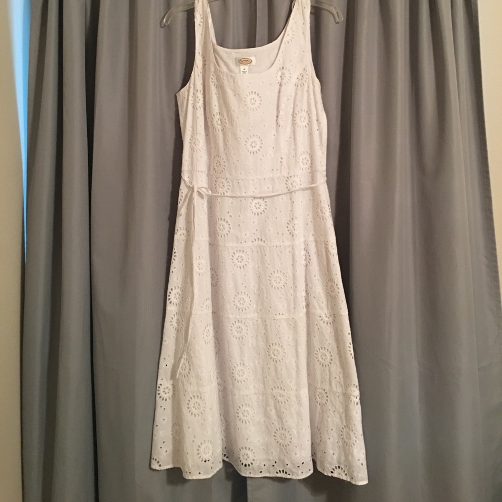 Talbots White Cotton Dress