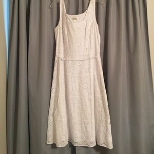 Talbots White Cotton Dress