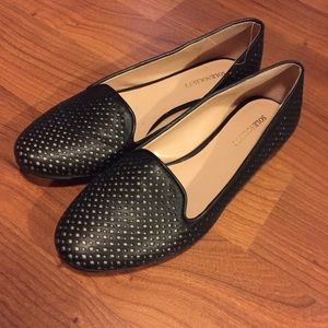 Black Leather Flats