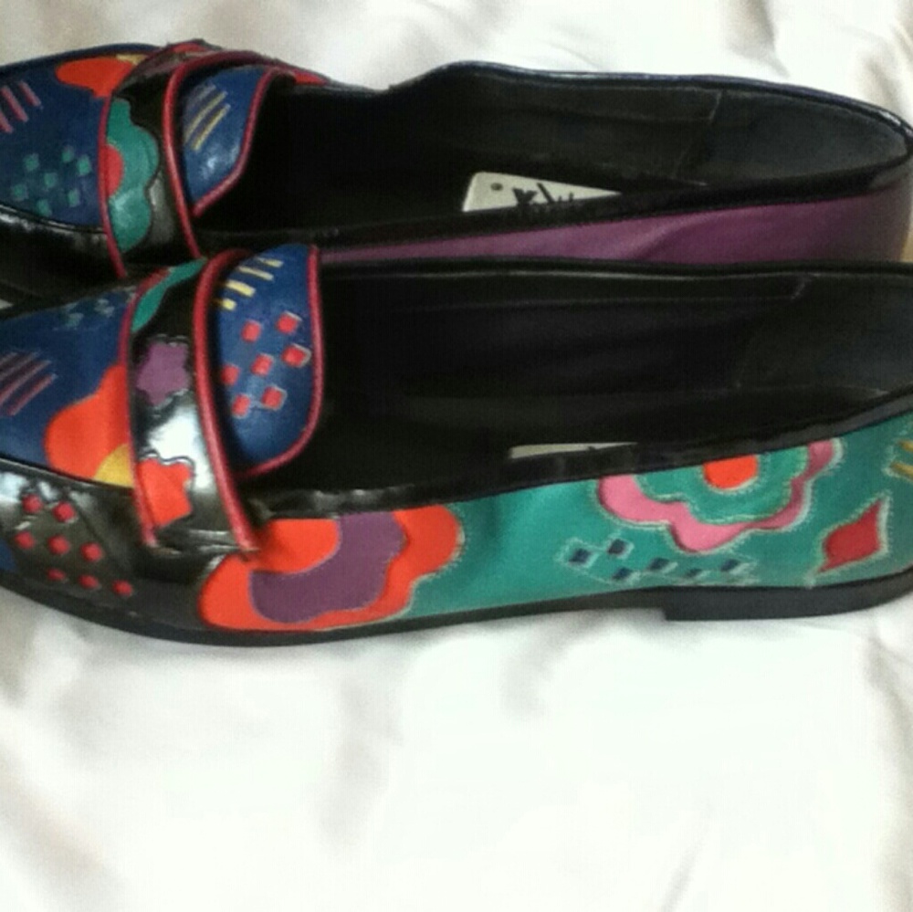 Multi Color Flat Slip On Shoes Size 8