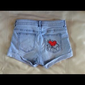 These are hand embroidered H&M shorts.