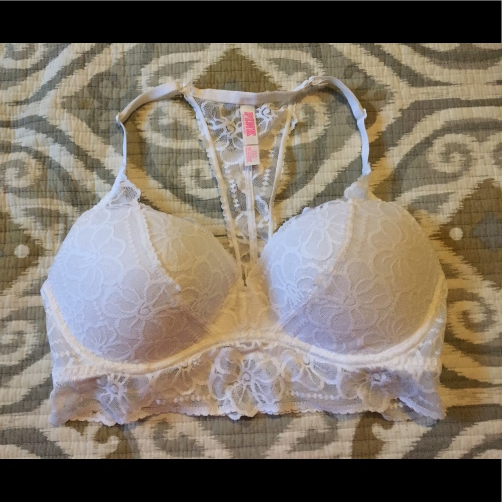 PINK Lace Razor Back Padded Bralette