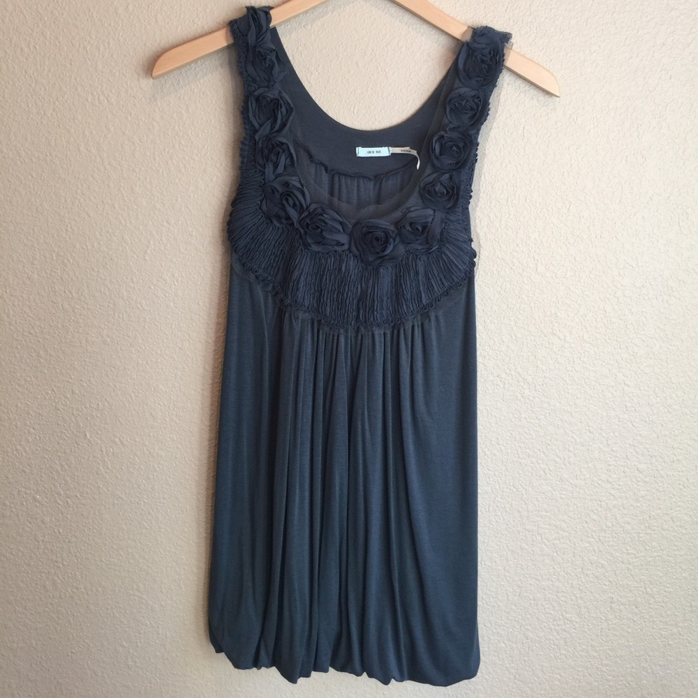 Kimchi Blue Tank with Pop-up Floral Design
