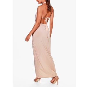 High neck backless maxi dress