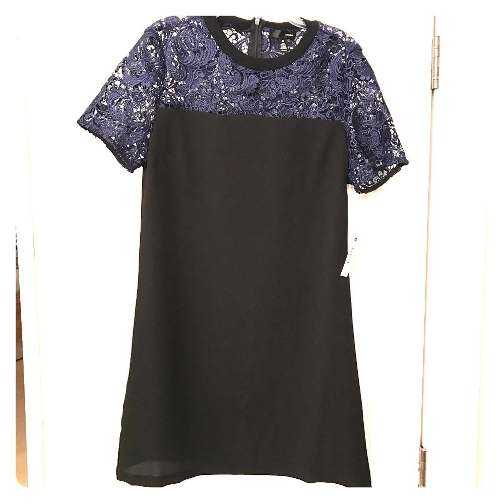 NWT Aqua brand Lace Dress in Black and Navy