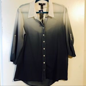 Fun & Flirt Blue and White Blouse