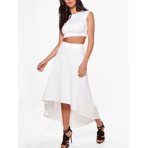 Midi skirt and crop top co-ord set