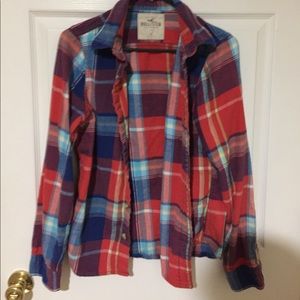 Hollister Red Plaid Flannel Shirt