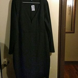 Black deep v cut dress