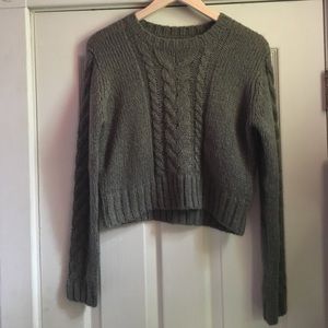 Olive Cropped Sweater
