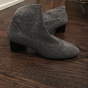 Zara silver fabric boots. New with tags!
