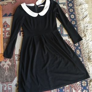 Modcloth Black with White Collar Dress