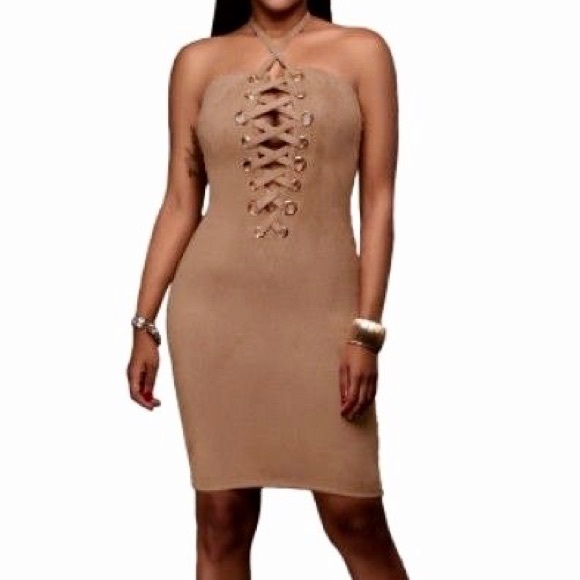 LF Dresses & Skirts - ✨24-HR FLASH SALE✨ 🆕 Suede Front Cross Bodycon