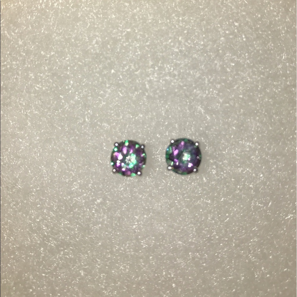 Genuine rainbow earrings