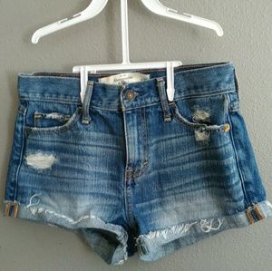 Abercrombie And Fitch high wasted denim shorts