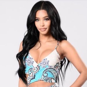 Crop top - total wrap around top -L- multi-colored